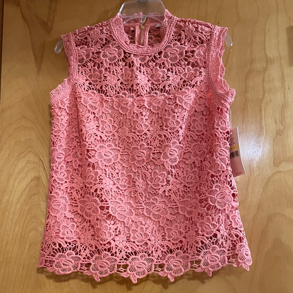 Nanette Lepore Lace Top Rosetta Peach NWT Size Medium